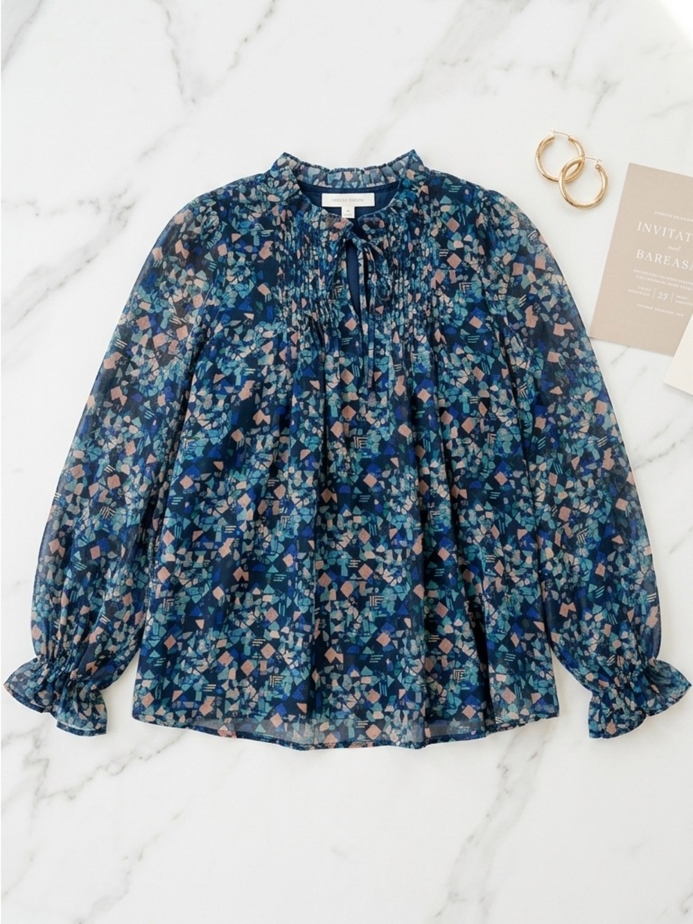 Miley + Molly Navy Floral Blouse - Picture 4 of 5